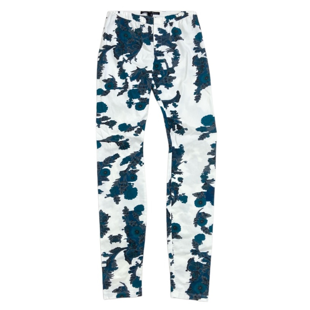 Theyskens’ Theory white & blue floral Printed Skinny Leg Jeans pants.Size small